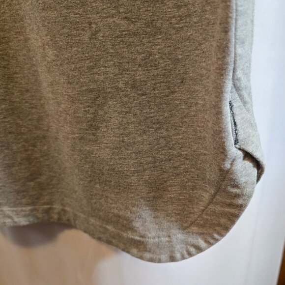 BYLT BASICS HEATHER GREY TUNIC ROUND NECKLINE SIZE LARGE COTTON BLEND SOFT - Picture 3 of 7